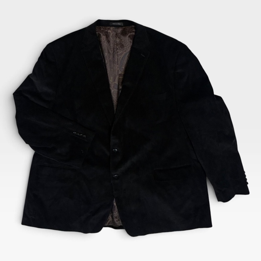 Lauren Ralph Lauren Blazer Mens 56R Corduroy Two Button Sport Coat Black